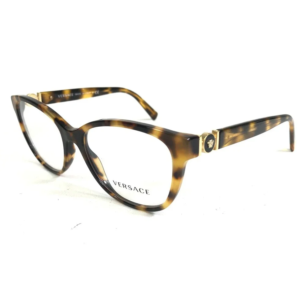 Versace Eyeglasses Frames MOD. 3273 5306 Brown Tortoise Gold Cat Eye 52-16-135